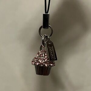 Coach Pink Crystal Cupcake Charm EUC